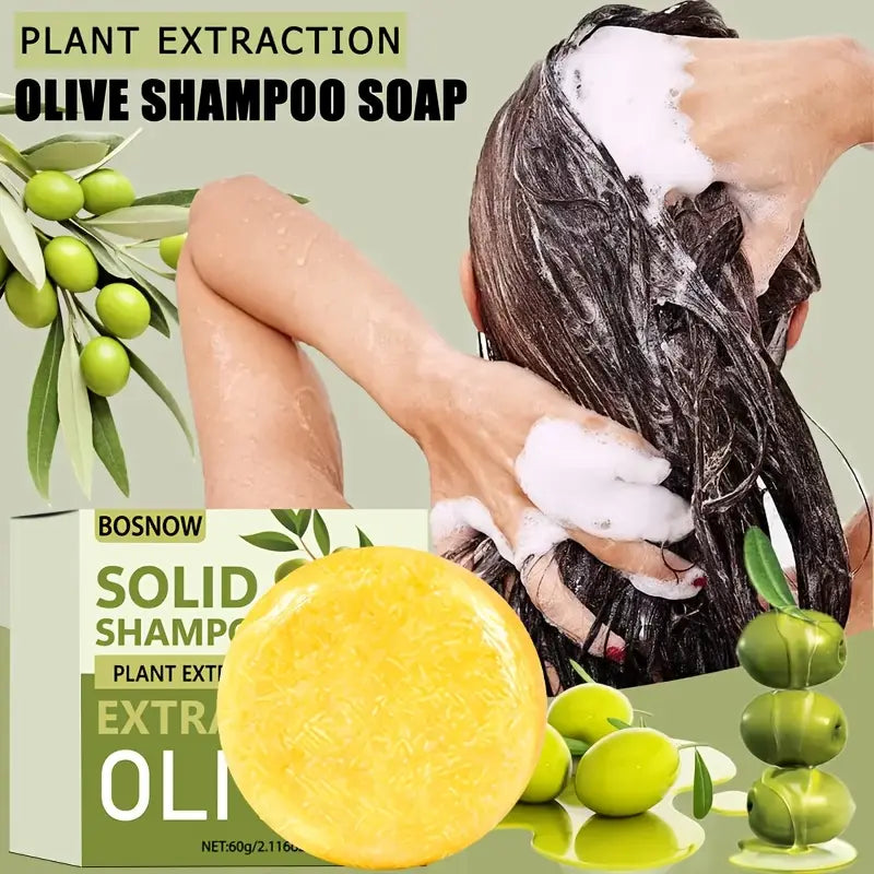 Premium Olive Oil Shampoo Soap Bar 60g – Deeply Nourishing, Sulfate & Paraben-Free, Natural Hair Cleanser for Strong, Shiny Hair