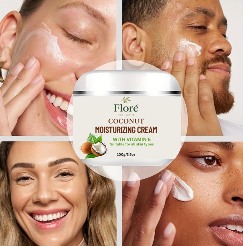 Floré Haircare | Deep Hydration Coconut Moisturizing Cream – Nourishing Face & Body Skincare (100g)