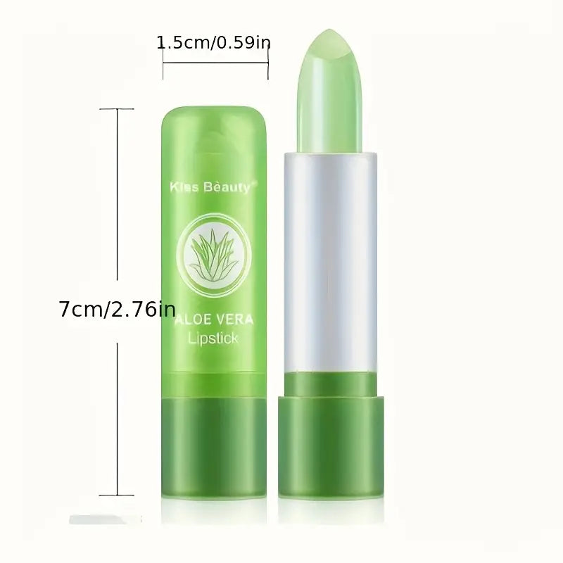 🌿 Kiss Beauty Aloe Vera Lipstick – Pack of 2 | Hydrating Lip Balm & Moisturiser | Natural Tint | Long-Lasting | Vegan-Friendly