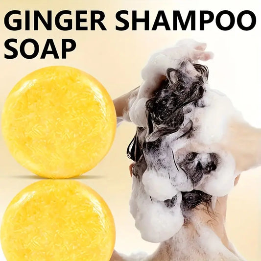 Pure Ginger Shampoo Soap Bar 60g – Natural Hair Growth, Dandruff Relief & Scalp Nourishment – Sulfate & Paraben Free, Vegan, Eco-Friendly