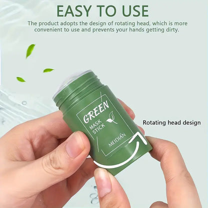 Meidian Green Mask Stick – Deep Cleanse Clay Stick for Pores, Acne & Oil Control – Natural Face Mask - Pack of 2
