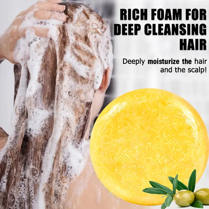 Premium Olive Oil Shampoo Soap Bar 60g – Deeply Nourishing, Sulfate & Paraben-Free, Natural Hair Cleanser for Strong, Shiny Hair