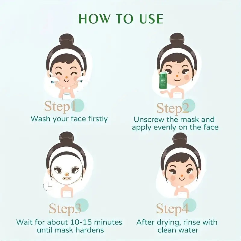 Meidian Green Mask Stick – Deep Cleanse Clay Stick for Pores, Acne & Oil Control – Natural Face Mask - Pack of 2