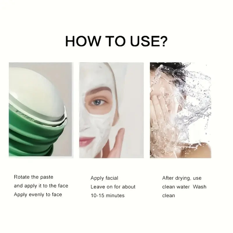 Meidian Green Mask Stick – Deep Cleanse Clay Stick for Pores, Acne & Oil Control – Natural Face Mask - Pack of 2